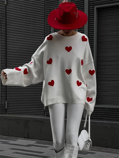 Suéter de punto para mujer, jersey holgado de otoño a la moda con retazos, manga larga, informal, de punto, ropa de calle, jersey de contraste para mujer