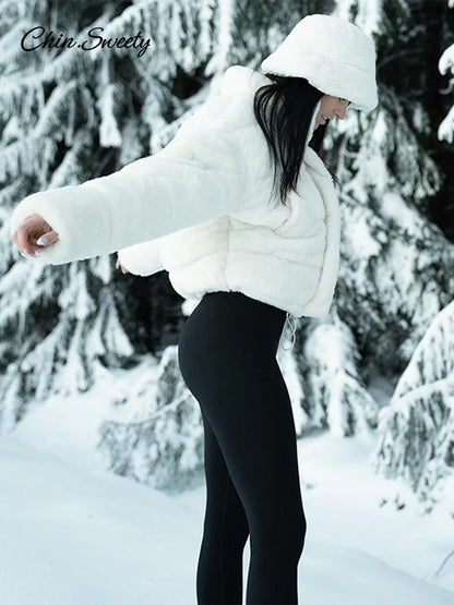 Abrigo de lana de cordero con cremallera para mujer, abrigo grueso y cálido de felpa, de manga larga, con cuello alto, holgado, informal, de forro polar, para invierno