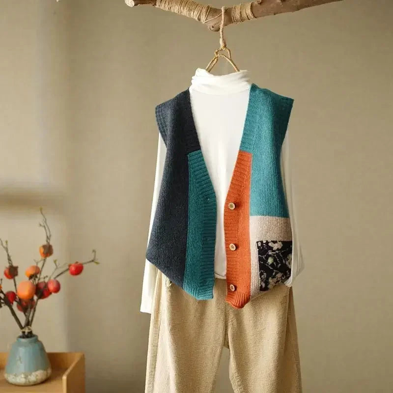 Suéter corto de moda coreana para mujer, chaleco liso holgado informal, suéter de punto con cable, tops de diseñador de lujo