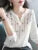 Blusas blancas de primavera y otoño para mujer, blusas informales bordadas con cuello en V y manga larga, blusas vintage holgadas DF4272