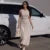Elegant Sleeveless Single-Breasted Ribbed Knitwear Long Dress For Women High Waist Bodycon Knitted Fake Pocket Dress New