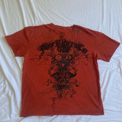 Camiseta cibergótica grunge Y2K con gráfico de calavera vintage, top corto de manga corta, camiseta skater retro japonesa kawaii de los años 00, ropa de calle para mujer