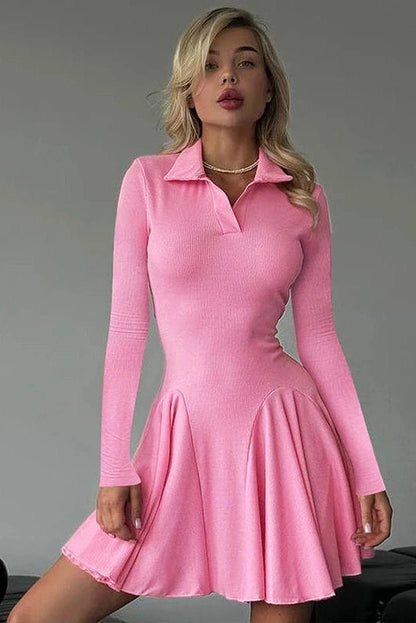 Elegant Slim Long Sleeve Mini Dress