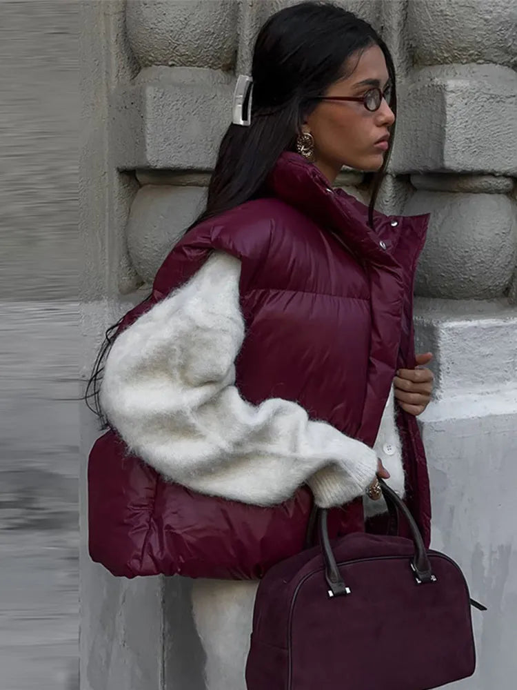 Casual Fluffy Zipper Vest Coats Women Vintage Loose Lapel Sleeveless Single Breasted Jacket Lady Winter Versatile Simple Outwear