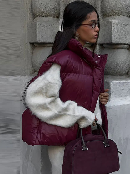 Casual Fluffy Zipper Vest Coats Women Vintage Loose Lapel Sleeveless Single Breasted Jacket Lady Winter Versatile Simple Outwear