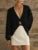 Cárdigan de punto con cuello en V para mujer, abrigo de manga larga, moda de otoño, elegante, corto, cárdigan de punto para mujer
