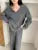 Conjunto de dos piezas de punto para mujer, jersey de solapa, pantalones largos, moda coreana, ropa informal femenina, prendas de punto, otoño e invierno, nuevo