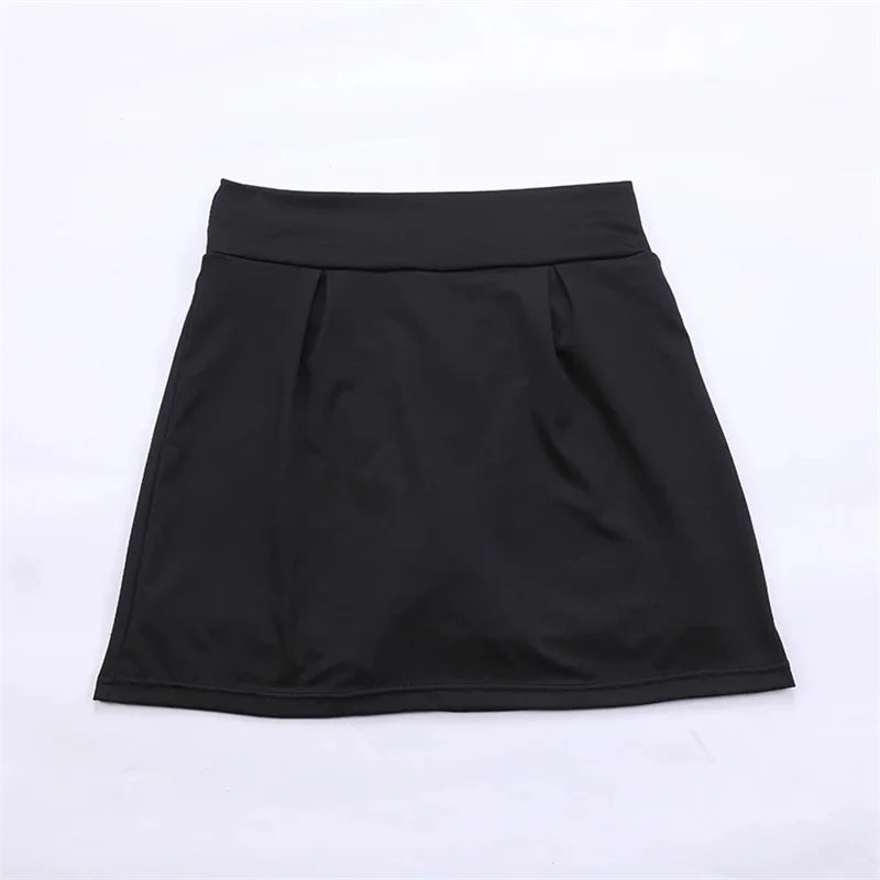 Faldas cortas de verano para mujer, para correr, tenis, baile, fitness, de secado rápido, con forro liso, cintura alta, DF4987