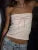 Top tubo sin tirantes con estampado de lazo Y2K para mujer, top corto kawaii de los años 2000, ropa de calle de verano