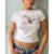 y2k Baby Tee Women Craphic Crop Top Round Neck Short Sleeve T Shirt Casual Vest 2000s Aesthetic Clothes Streetwear