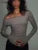 Asymmetrical Slash Neck Wild Women T-shirts Concise Ruched Full Sleeve Skinny Crop Tees Trend Basic Female Street Tops