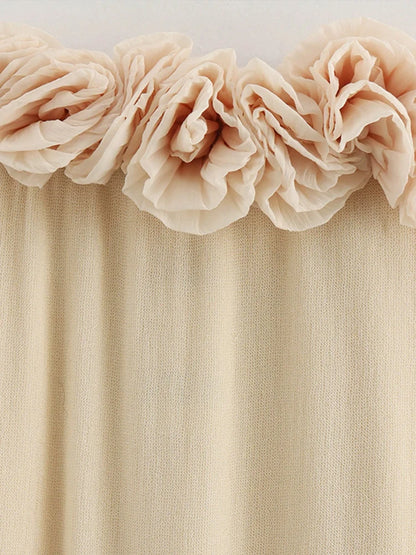 Elegant 3D Flower Tube Dresses Women Vintage Knitted Solid Sleeveless Long Dress Female Summer Autumn Chic Street Party Evening