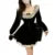 Vestido Y2K para mujer, ropa estética, con encaje, escote redondo, manga larga, corte A, minivestido de terciopelo, vestidos de fiesta, ropa de calle