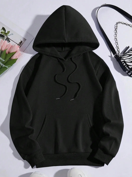 Hermosa sudadera con estampado de mariposa morada para mujer, sudadera con bolsillo de forro polar, sudadera informal sencilla, ropa de calle holgada de otoño para mujer