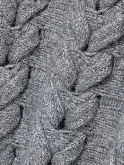 Suéteres casuales de punto con cuello redondo para mujer, suéter vintage holgado gris de manga larga, suéter para mujer, moda urbana versátil.