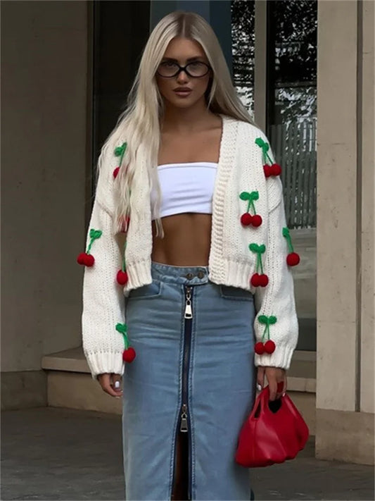 Female Knit Cardigan Sweater Women Patchwork Loose Casual V-Neck High Waist Y2k Outwear Female Knitwear Cardigan Jumpers
