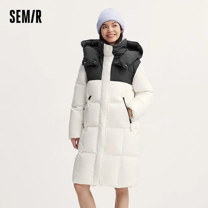 Down Jacket Women Long Length Water-Repellent  New Winter Detachable Hood Winter Clothing