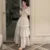 Vestidos midi de otoño para mujer, de manga larga, lisos, con cuello en U, sin espalda, corte en A, moda coreana, informales, de una pieza