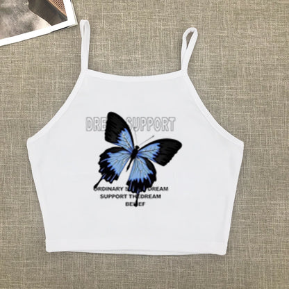 Camiseta de algodón de manga corta con hombros descubiertos para mujer, nueva camiseta de verano de Spice Girls, de cintura alta, ajustada, corta, dulce y picante.