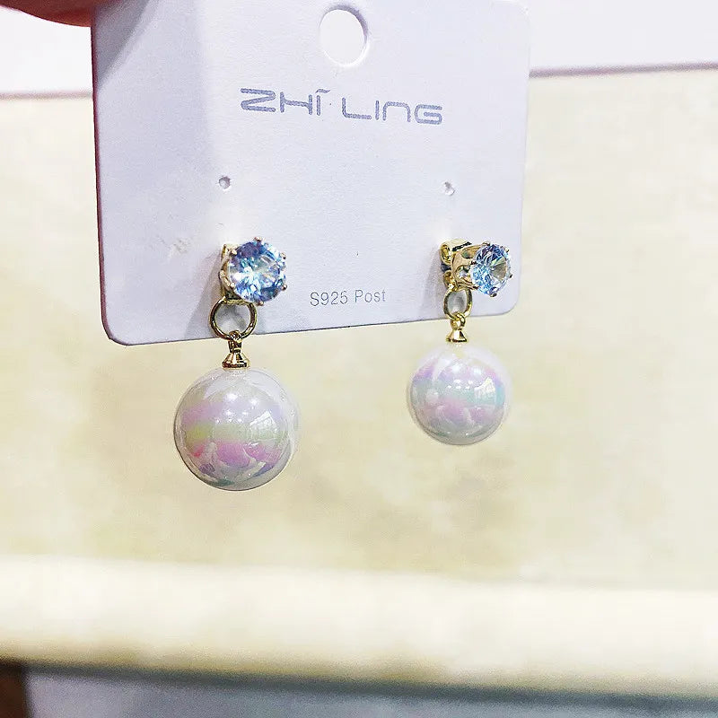 Lizakosht Peach Zircon Bow Earrings for Women Fashion Jewelry Gifts