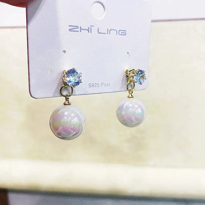 Lizakosht Peach Zircon Bow Earrings for Women Fashion Jewelry Gifts