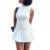 Bubble Mini Dress Women y2k Summer Solid Color Round Neck Sleeveless Ribbed Dress Sexy Going Out Club Party Dresses