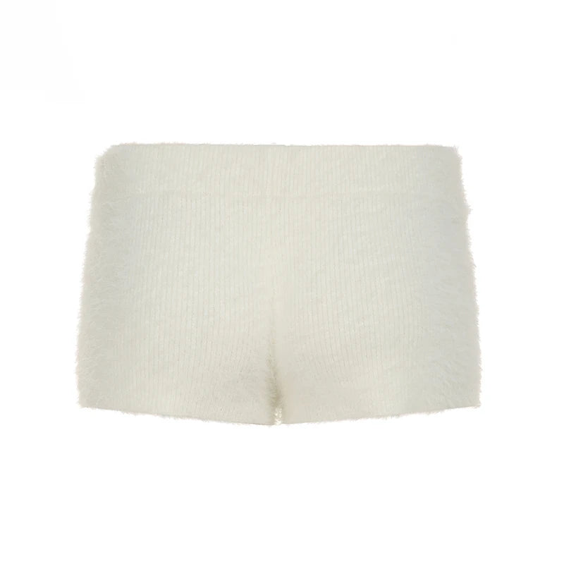 Pantalones cortos de piel sintética, suaves, sencillos y modernos para mujer, a la moda, elegantes, cálidos y lisos.