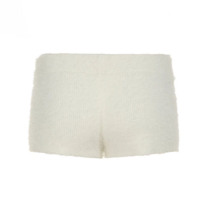 Pantalones cortos de piel sintética, suaves, sencillos y modernos para mujer, a la moda, elegantes, cálidos y lisos.