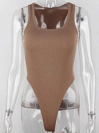 Body de punto sin mangas para mujer, sexy, con hombros descubiertos, estilo halter, informal, para discoteca, verano 2025