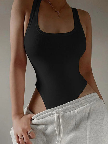 Body de punto sin mangas para mujer, sexy, con hombros descubiertos, estilo halter, informal, para discoteca, verano 2025