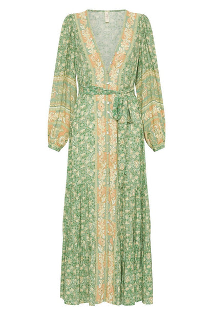 Vestido largo con botones y estampado de Ina Splice 