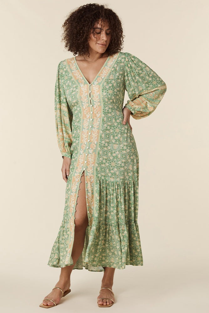 Vestido largo con botones y estampado de Ina Splice 