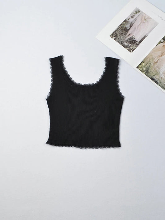 Summer 2025 women’s tank tops sexy lace up crop top tank top for women solid base crop tops square neck plain crop tops summer