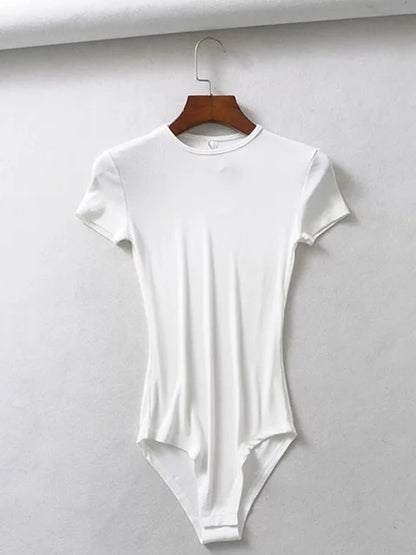 Monos sexis de verano para mujer, ajustados, de manga corta y cuello redondo, monos para mujer, ropa de calle