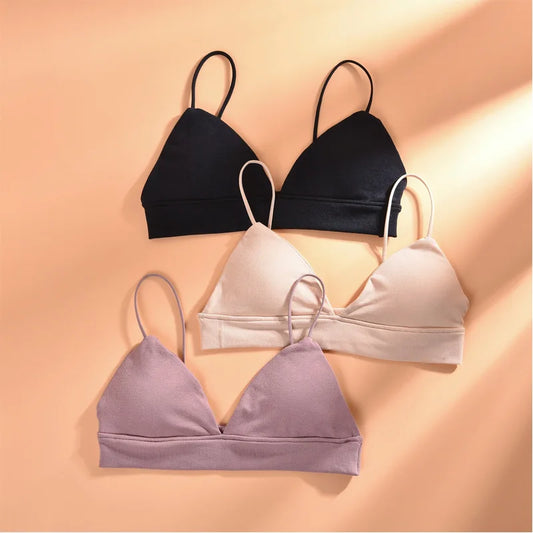 Sujetador de verano para mujer, top de tubo triangular francés, sujetador sexy sin costuras, camisola sin aros, lencería sin espalda, bralette