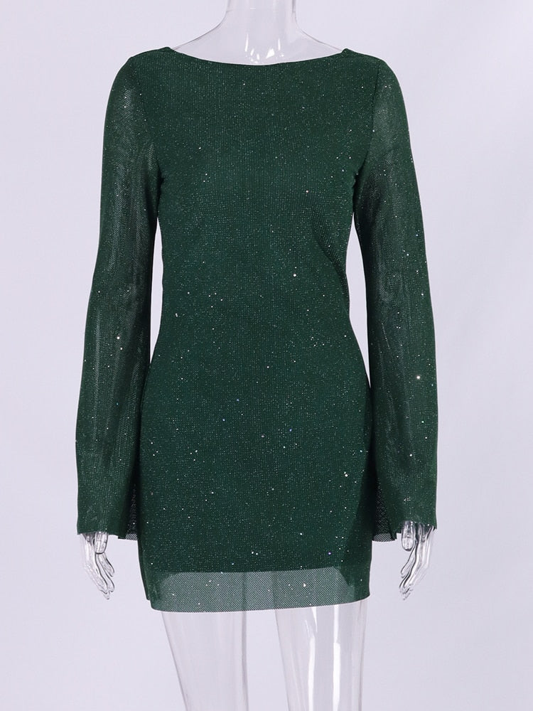 Aella Sequin Dress with Long Sleeves
