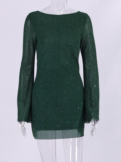 Aella Sequin Dress with Long Sleeves