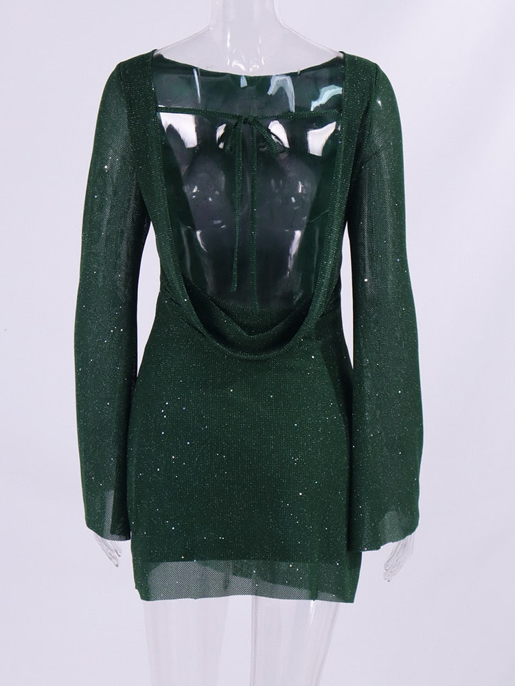 Aella Sequin Dress with Long Sleeves