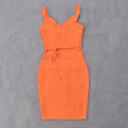 Glamorous Contouring Bandage Dress with Structured Style