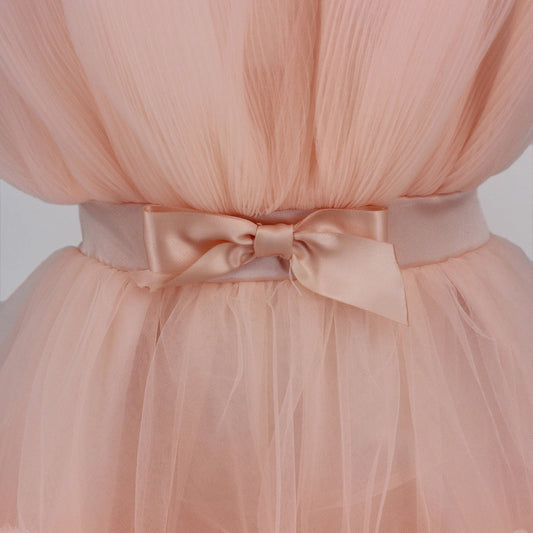 Graceful Mesh Ruched Dress with Refined Details