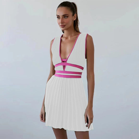 Delicate Pleated Knit Dress with Feminine Touch
