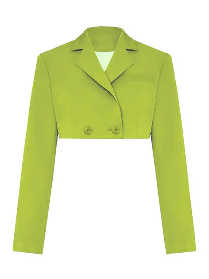 Conjuntos casuales de blazer y falda para mujer, conjunto de dos piezas, abrigo gris corto, blazer, conjuntos de 2 piezas para mujer, nuevo, 2025