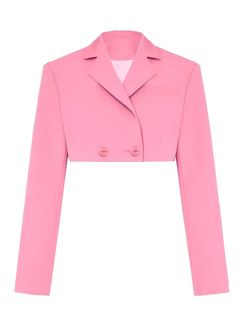 Conjuntos casuales de blazer y falda para mujer, conjunto de dos piezas, abrigo gris corto, blazer, conjuntos de 2 piezas para mujer, nuevo, 2025