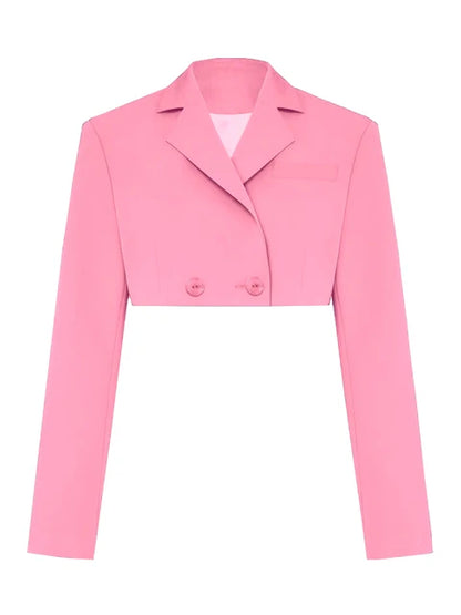 Conjuntos casuales de blazer y falda para mujer, conjunto de dos piezas, abrigo gris corto, blazer, conjuntos de 2 piezas para mujer, nuevo, 2025
