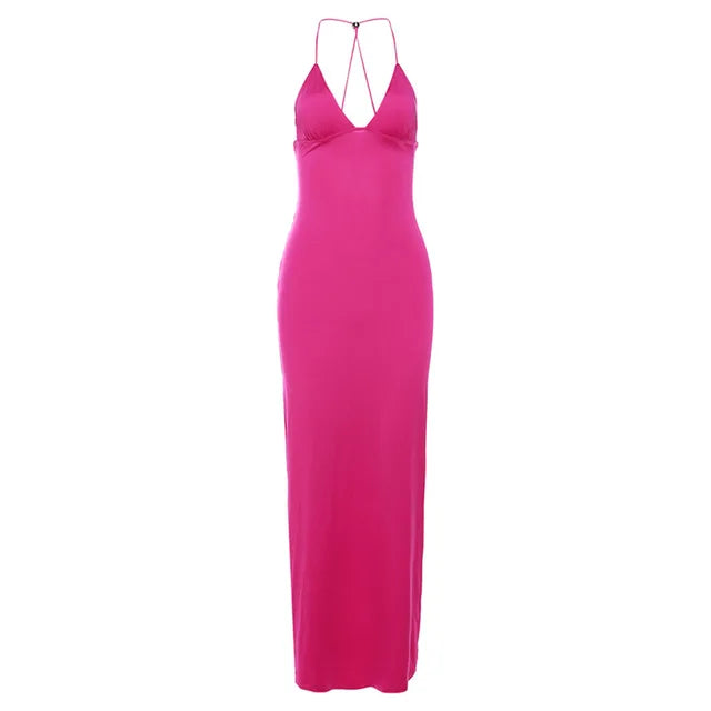 Backless Maxi Dress For Women Slim Sexy Butterfly Bodycon Slim Sheath Dress Women’s Club Deep V Neck Dresses Woman 2025
