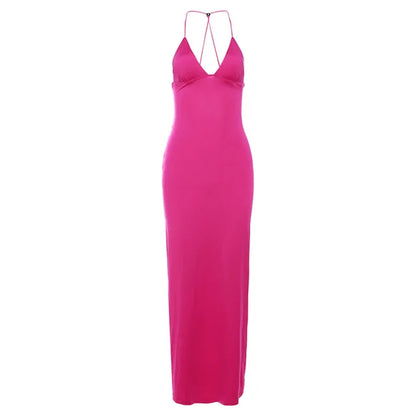 Backless Maxi Dress For Women Slim Sexy Butterfly Bodycon Slim Sheath Dress Women’s Club Deep V Neck Dresses Woman 2025