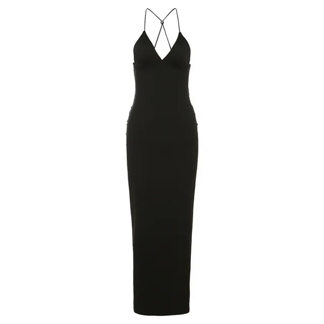 Backless Maxi Dress For Women Slim Sexy Butterfly Bodycon Slim Sheath Dress Women’s Club Deep V Neck Dresses Woman 2025