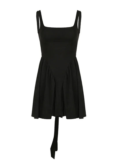Vestido Bandage sin espalda para mujer, con lazo, pliegues, elegante, de cintura alta, para chicas atractivas, vestido sexy de calle con cordones 2025.