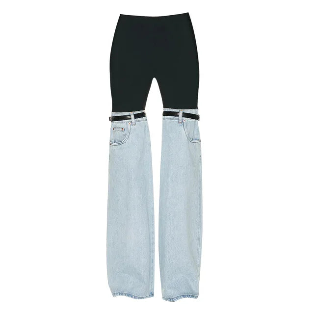 Pantalones Palazzo de moda para mujer, vaqueros anchos, ropa de calle para mujer, pantalones vaqueros holgados para mujer, verano 2025, nuevos vaqueros de tiro bajo.