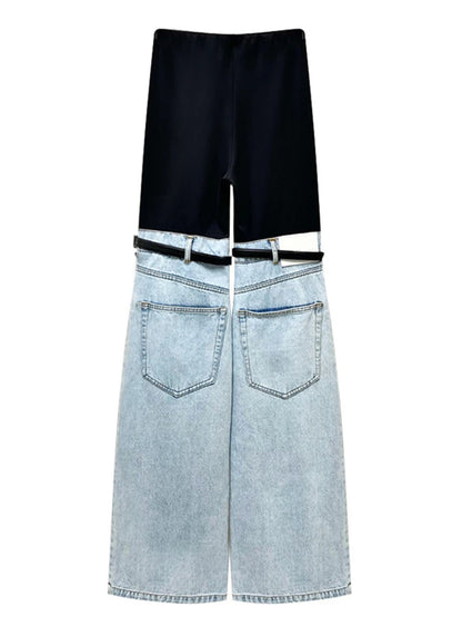 Pantalones Palazzo de moda para mujer, vaqueros anchos, ropa de calle para mujer, pantalones vaqueros holgados para mujer, verano 2025, nuevos vaqueros de tiro bajo.